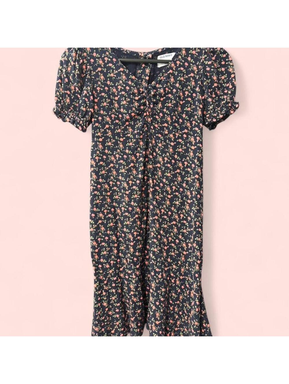 Old Navy Girls Floral Puff Sleeve Dress XL 14-16